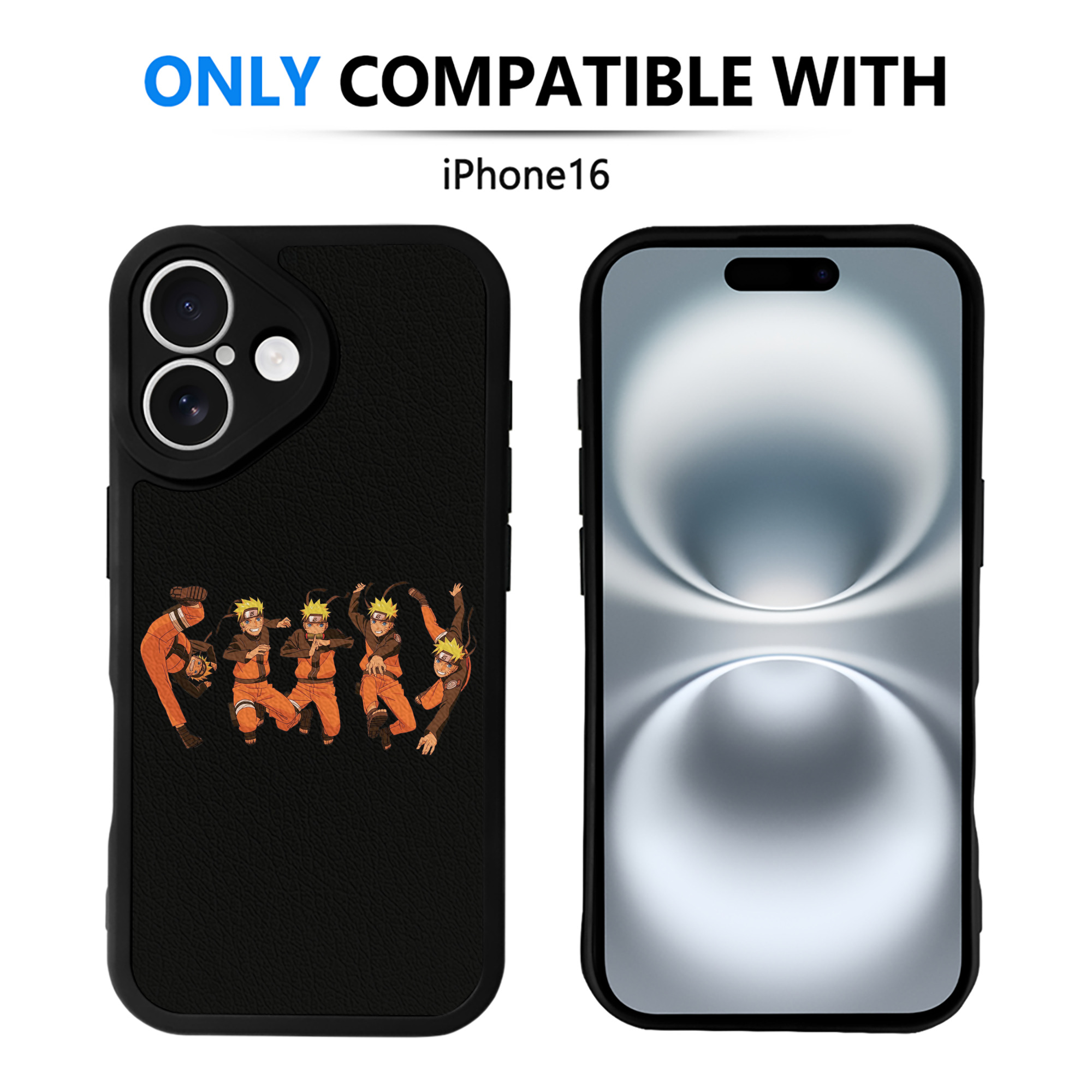 （画像用） NARUTO -ナルト- うずまき ナルト Uzumaki Naruto 【iPhone 16シリーズ対応】シリコンスマホケース（レザー調） 材質：シリコン